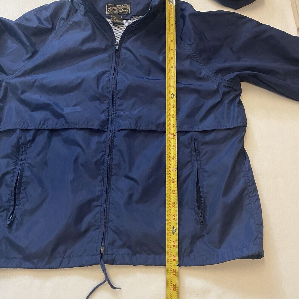 Vintage Eddie Bauer Windbreaker Packable Zip Up Jacket Hooded Men's Size L - Picture 13 of 15